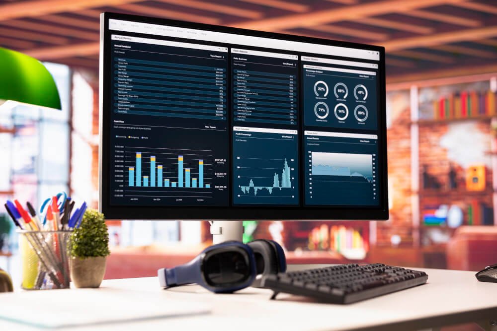 Live performance dashboard on a laptop screen