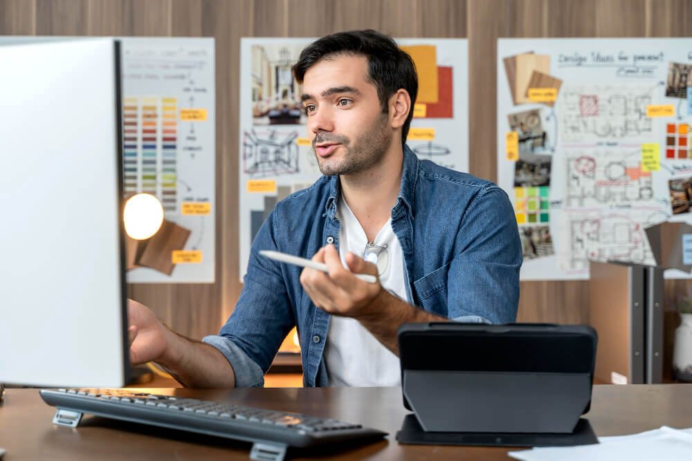 Dedicated SEO strategist on a call with a client