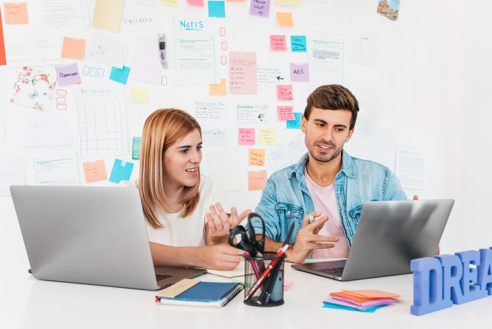 Dedicated social media strategist on a call with a client