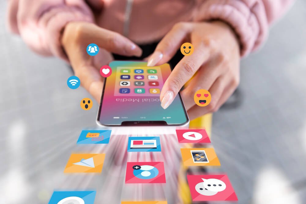 Social media content strategy and planning on screen