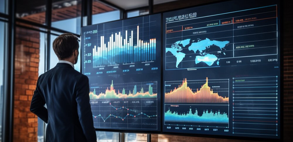 Live SEO rankings and traffic dashboard on a laptop screen