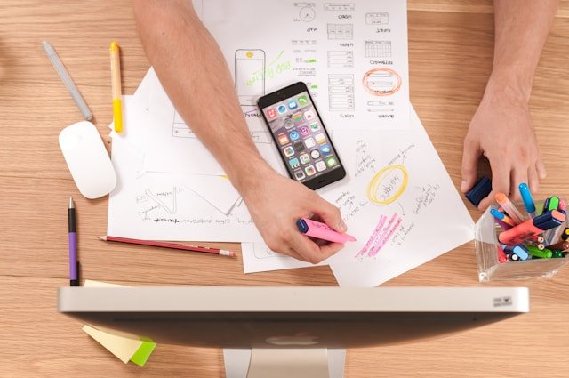 Email campaign design and copywriting on a laptop