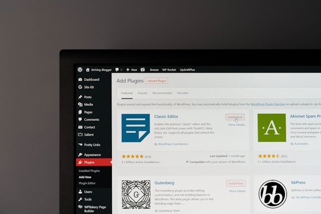 WordPress plugin and security management dashboard